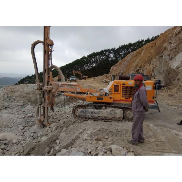 Yellow Crawler Type Hydraulic Rock Dth Drilling Rig Machine 3" 4" 5" Speed 0.59M/s