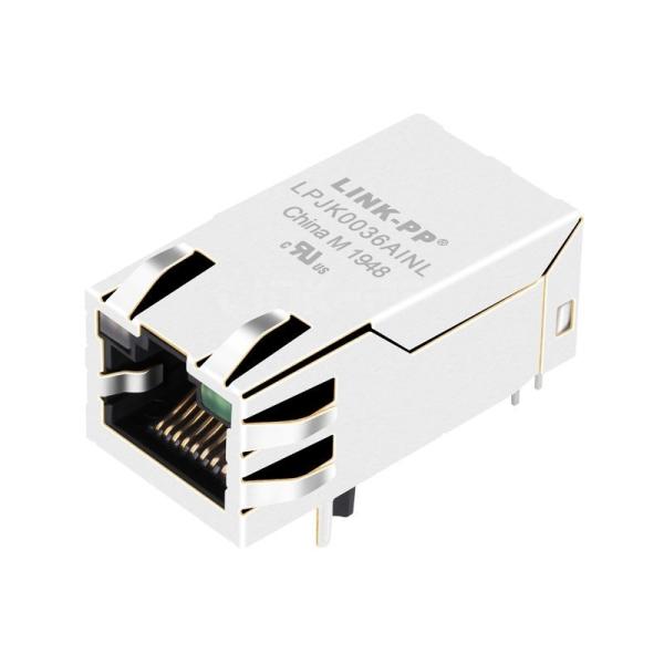 Cheap Pulse JK0-0036 Compatible LINK-PP LPJK0036AINL 100/1000 Base-T Single Port RJ45 with Integrated Transformer Ethernet Connector Tab Up Yellow&Green/Green Led for sale