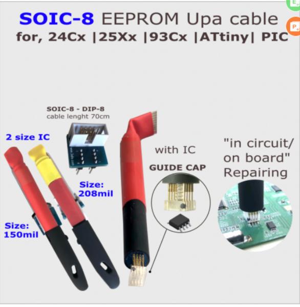Cheap UPA cable SOIC105mil  8 POGO PIN ADAPTER with guide cap  for EEPROM/ FLASH memories in circuit on board data repairing for sale