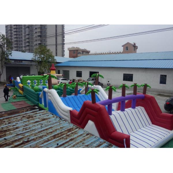 Awesome 46.5m Length Inflatable Obstacle Course Amazing With PVC Tarpaulin