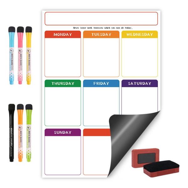 Soft Whiteboard Magnetic Calendar Planner A4 A3 Dry Erase Weekly Planner