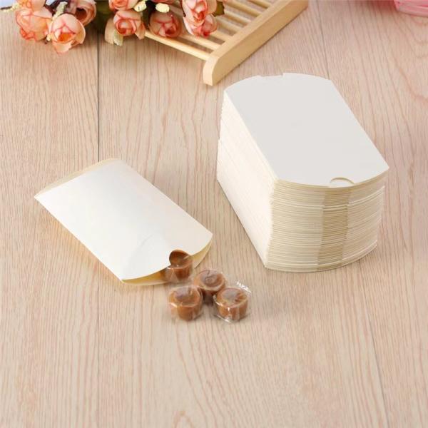 Custom Make Brown Kraft Pillow Boxes Colorful Ivory Paper Candy Box small gift bag