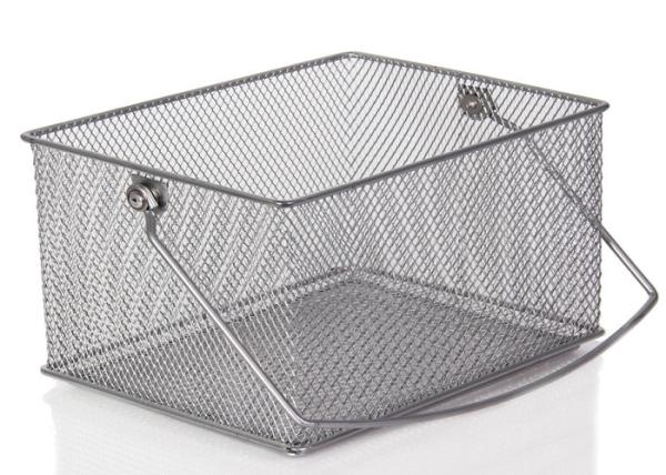 Cheap Rectangular 370mm Lengh 250mm Width Wire Mesh Storage Baskets With Handle for sale