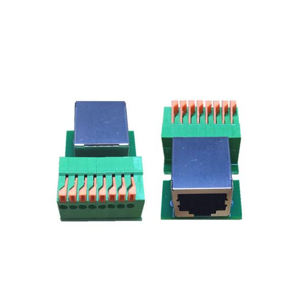 Cheap Ethernet RJ45 Female Connector 8P8C to Spring Crimping Terminal Blocks Adapter PCB Mounted for sale