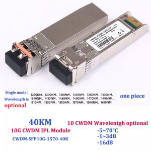 Best SFP10G 10 Gigabit Fiber Transceiver CWDM Color Light Optical Module 1270-1610nm wholesale