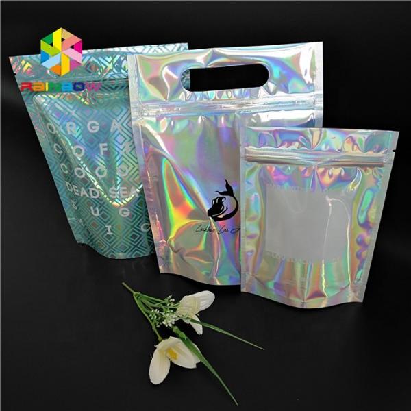 Gravure Printing Foil Pouch Packaging Glossy Body Scrub Bags With Zipper / Clear Window