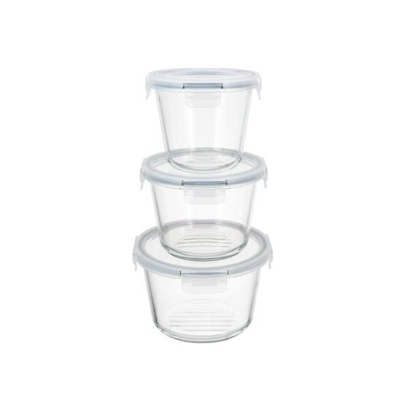 Oven Safe Dishwasher Safe Freezer Safe Glass Food Container with 4 Lock PP Lid for Airtight Food Storage