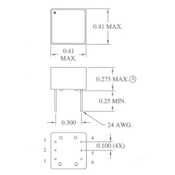 L00-2195 19:36 400uH 3750VRMS DIP 3+3 Total 6 Pins Isolation Transformer