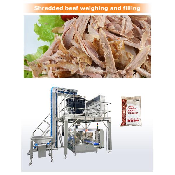 Fully Automatic Weighing Package Frozen Fish Chicken Turkey Beef Meatballs Packaging Machine Meat Packing Machine for Ribs