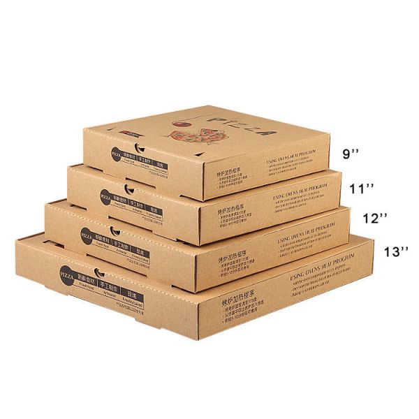 Customized logo 6 7 8 9 10 12 14 16 18 inch eco-friendly biodegradable food grade corrugated cardboard packaging pizza paper box