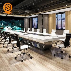 China Solid Surface Long Conference Room Table with 100% Repairable on sale