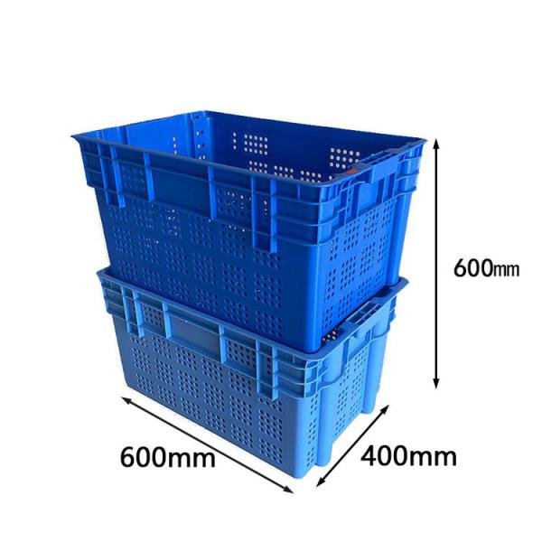 Cheap Nestable Collapsible Plastic Crates 600 X 400 X 315mm Stackable Moving Crates for sale
