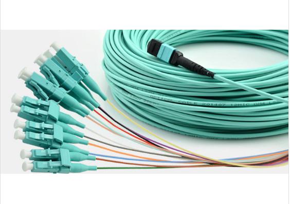 Cheap Multimode 12 Fibers MPO Patch Cord For FTTB Network 850 Nm - 3.5dB / Km Attenuation for sale