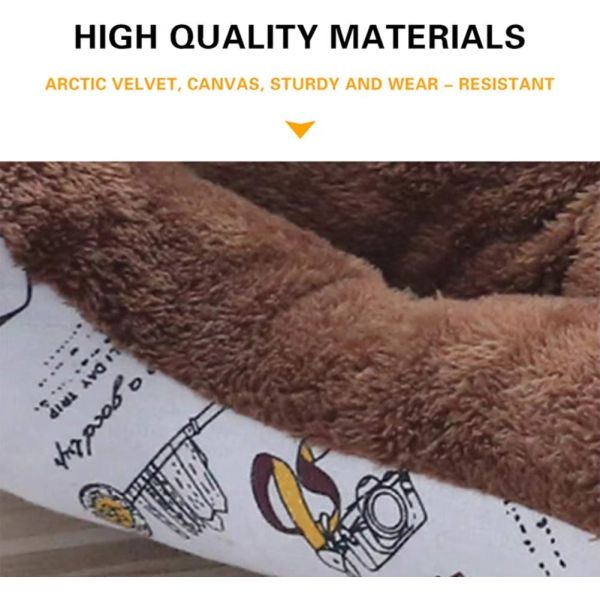 Textured Wave Pet Sofa Beds Washable Large Rectangle Dog Bed Comfortable