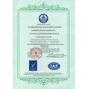 Danyang Xianghe Pharmaceutical Packaging Co., Ltd. Certifications