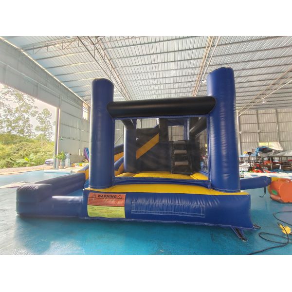 Fireproof Commercial Inflatable Bouncer Moonwalk Cartoon Theme With Rotary Slide Combo