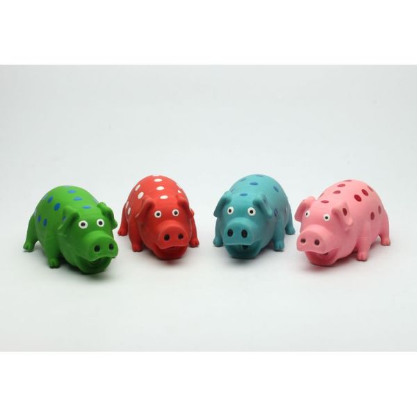 Customized color soft latex toys for dogs latex pig toy supplier