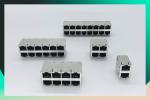Modular Shielded RJ45 Jack , PCB Mount RJ45 Connector 8P8C Single Port With LED