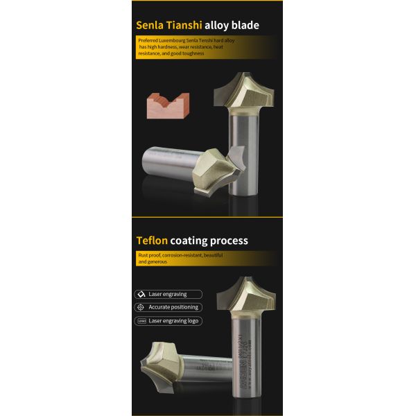 ARDEN Manufacturing Production "V" Type Slotting Cutter Wood Router Bits Manufacturers v Bit for Wood Cnc Router Milling Cutter