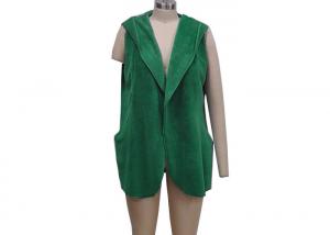 Best Stylish Green Ladies Tank Tops Hooded Open Front Sleeveless Cardigan Vest wholesale