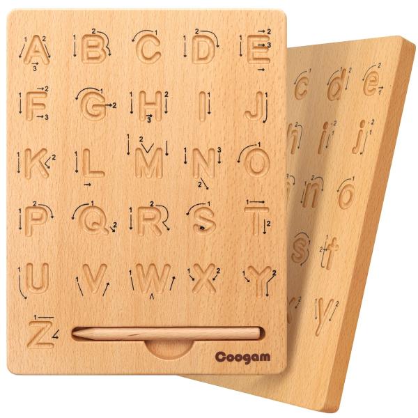 Cheap Wooden Letters Practicing Board Double-Sided Alphabet Tracing Tool Learning to Write ABC Educational Toy for sale