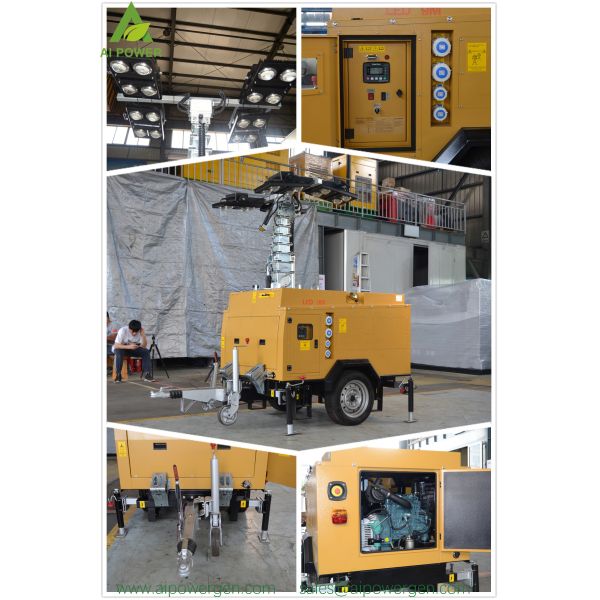 220v 5m Doosan Diesel Generator Light Tower Led 4x350w