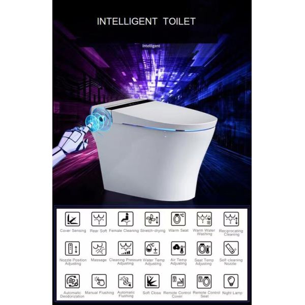 1 Piece Smart Toilet Bathroom Bidet Seat Device Water Saving Electric FSSIMA