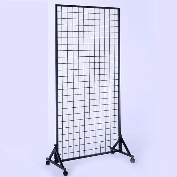 Cheap Netting Frame H90cm x L90cm Display Racks Vertical iron net rack floor mobile mesh supermarket wire grid net rack for sale