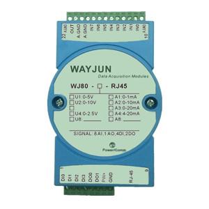 Cheap WAYJUN WJ80 series 8-CH 4-20mA to Modbus TCP Network Data Acquisition module 3000V isolation for sale