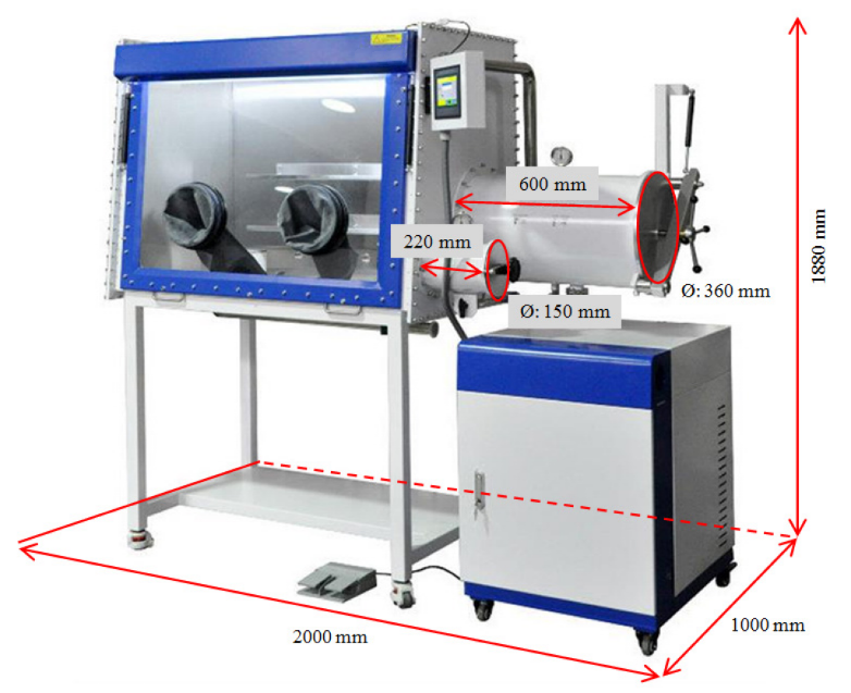 Stainless Steel Glove Box System With H2O & O2 Purification System CE Approved