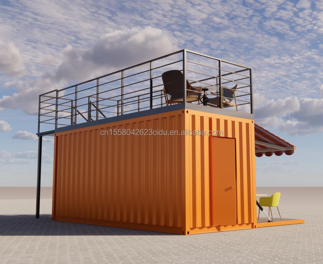 Modified 20 Foot Prefab Shipping Container Ideal for Pop Up Coffee Shop Restaurant Mobile Container Bar Shop and Bathroom