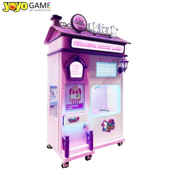 New Vending Machine 2024 Professional Intelligent Automatic Cotton Candy Vending Machine With Advertising Screen