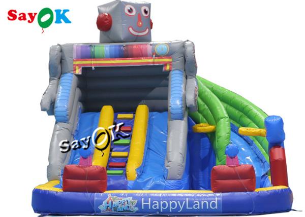 Inflatable Bouncy Slides Custom Backyard Robot Themed Inflatable Water Slide