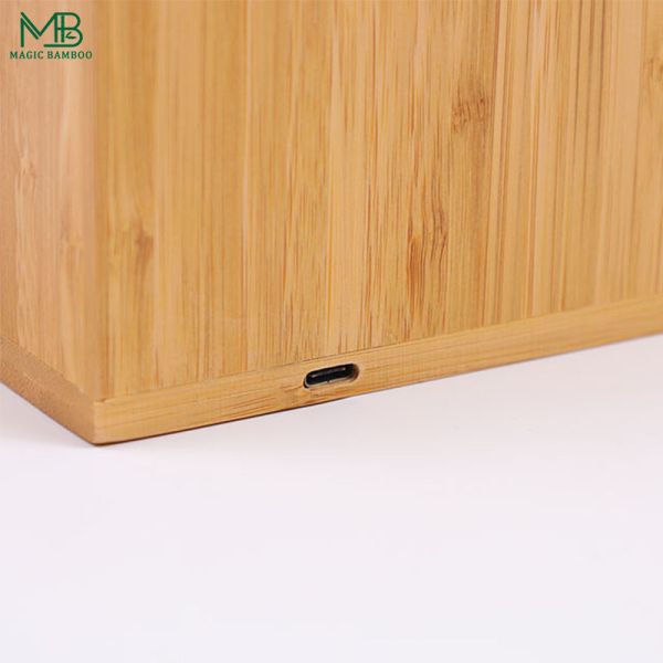 Bamboo Mobile Phone Wireless Charger With Pen Holder Simple