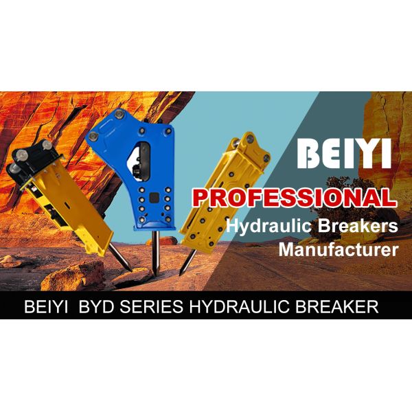 BeiYi lower noise 20 ton excavator silent hydraulic hammer hydraulic breaker for Komatsu Kobelco Caterpillar Hitachi