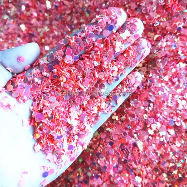 Multi-functional Mixes Sequins Pink Butterfly Dots Glitter Open Heart Open Stars Moon Diamond for Versatile and Creative