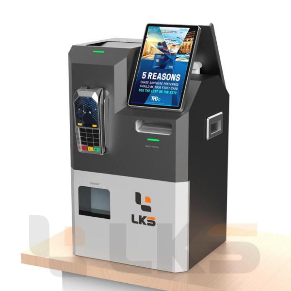 Cheap User-Friendly Dual Screen Self Payment Kiosk with Cash Coin Handling and Software for sale
