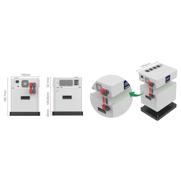 Stackable All In One ESS 1200W / 4.02kWh Energy Storage System ESS LCD Display PV Input