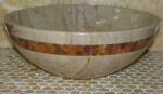 Sahara Beige Marble Kitchen Bathroom Sinks With Multi Red Onyx Mosaic Inlay