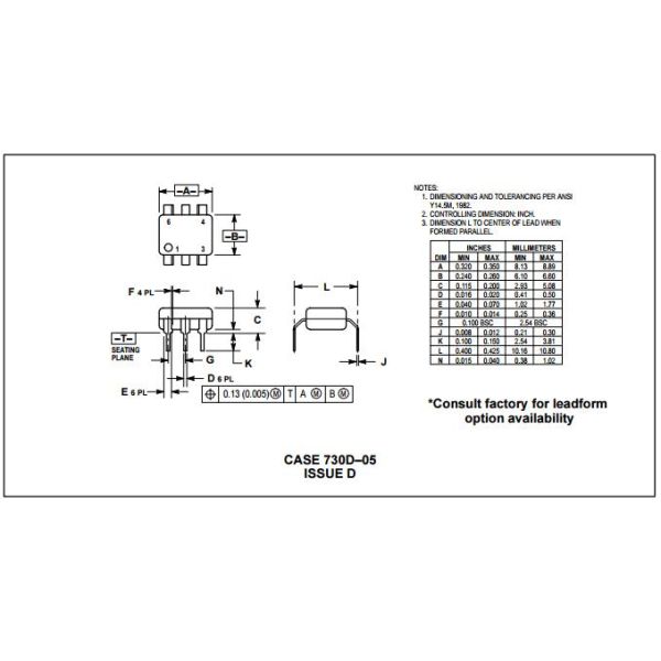 MOC3052 Electronics Components 6 Pin DIP Random Phase Optoisolators Triac Drivers
