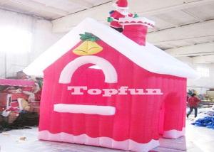 Best Mini Merry Christmas Inflatable Red Houses For Santa Claus Xmas Decoration wholesale