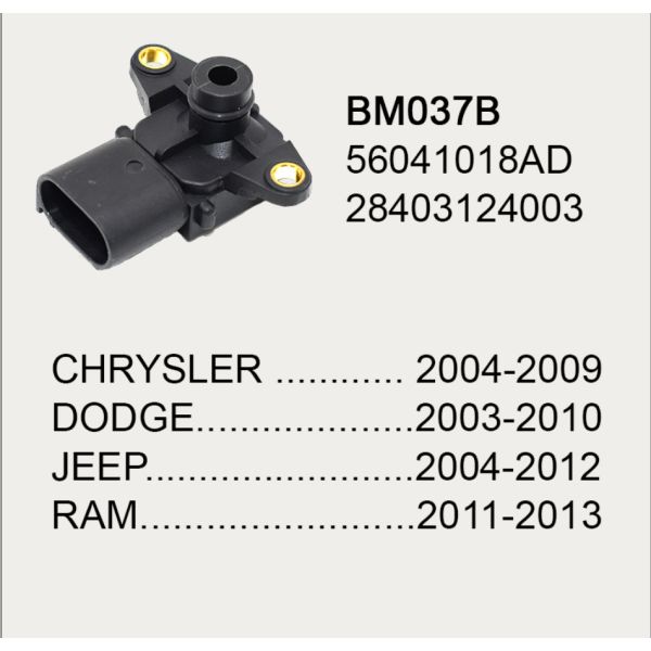 5V Automotive 5 Bar MAP Sensor 2ms Response Time 20g Weight