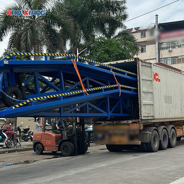 Cheap Manual Portable Forklift Ramp 1.2m-1.68m Height Adjustable Loading Dock Ramp for sale
