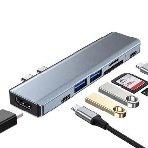 Best USB C Type C 7-In-1 Multiport Dock Hub Adapter with HDMI USB 3.0 USB 2.0 SD/TF PD Output wholesale