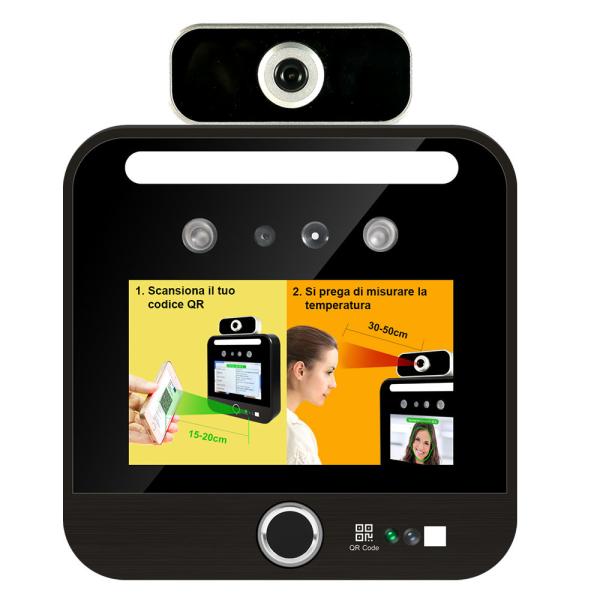 Cheap QR Code 5'' IPS Face Scan Temperature Machine Access Control System for sale