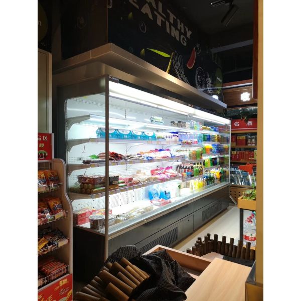 Supermarket Beverage Open Display Fridge R290 With Plug In Embraco Compressor