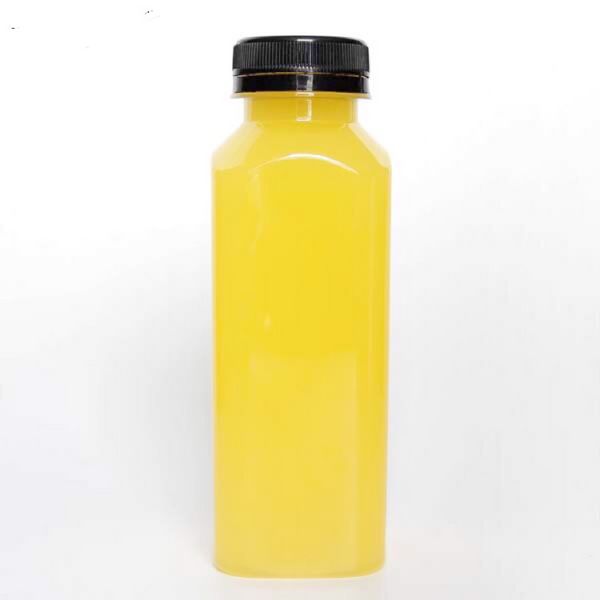 Square Shaped Pet Plastic Juice Containers , 300ml Empty Plastic Juice Bottles