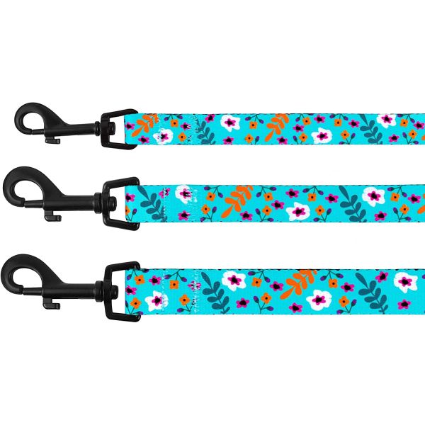 Floral Dog Harness Leash Nylon Pattern Flower Print Adjustable Long Lifespan
