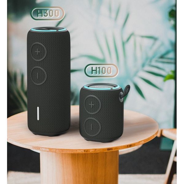 H300 Wireless Waterproof Speaker , IPX7 TWS LED Light Bluetooth Speaker