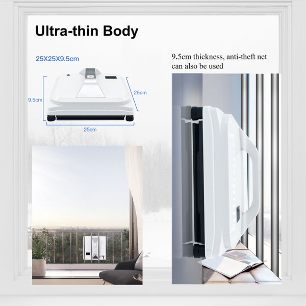 24V Cordless Robot Window Cleaner Multi Functional Smart Window Cleaning Robot
